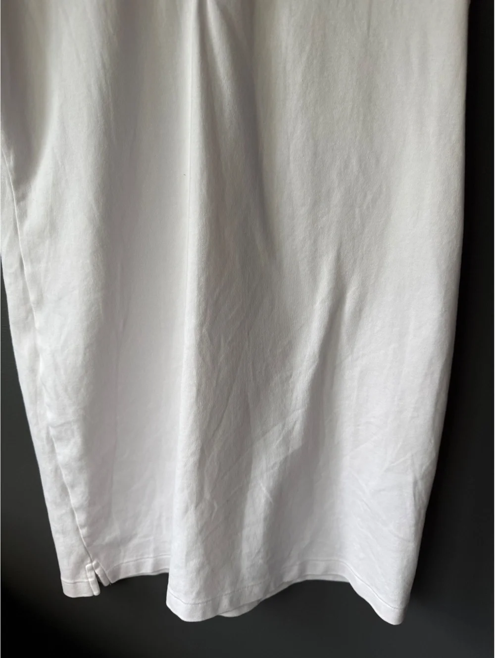 Ralph Lauren White Polo Shirt Dress with Navy Logo - Size Large
